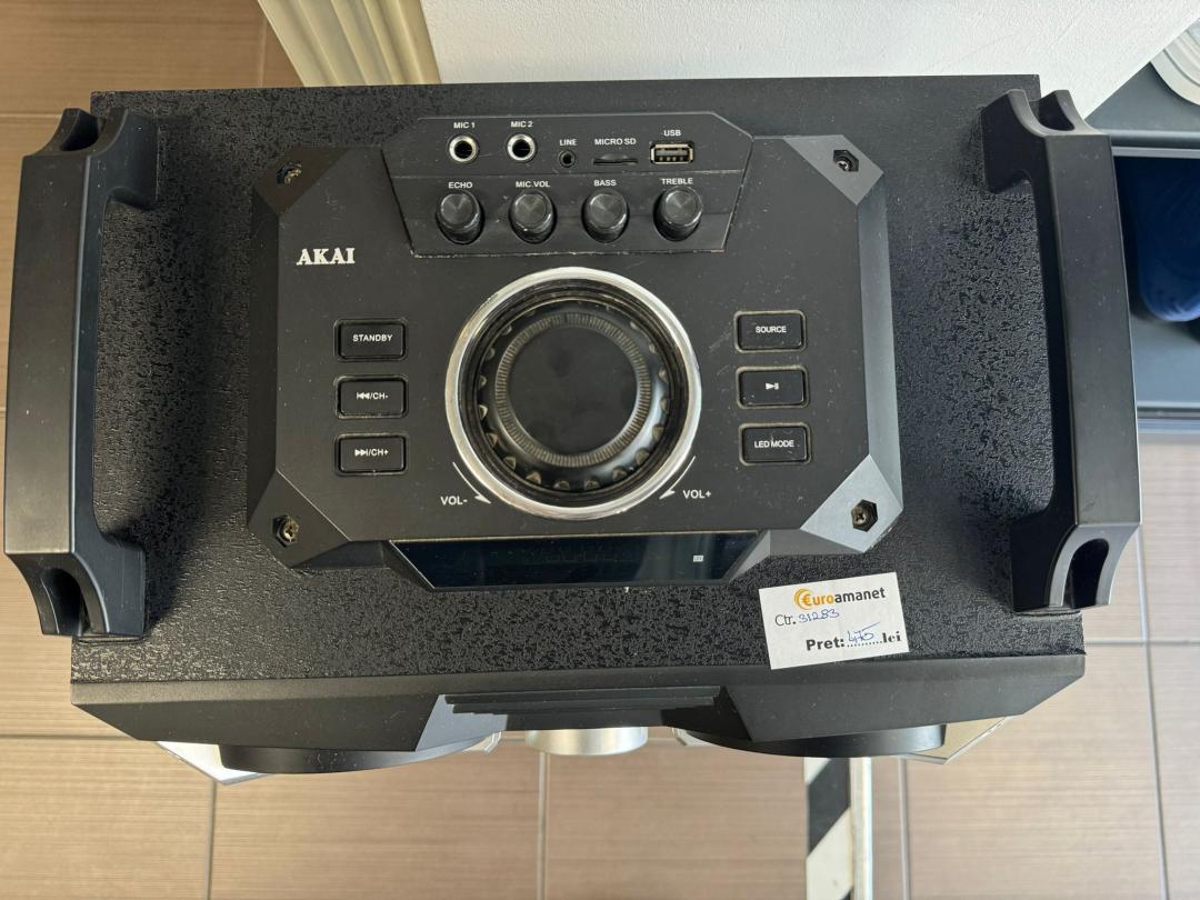 Sistem audio Akai cu Bluetooth, USB, MP3, FM, Karaoke, 60W, Subwoofer image 2