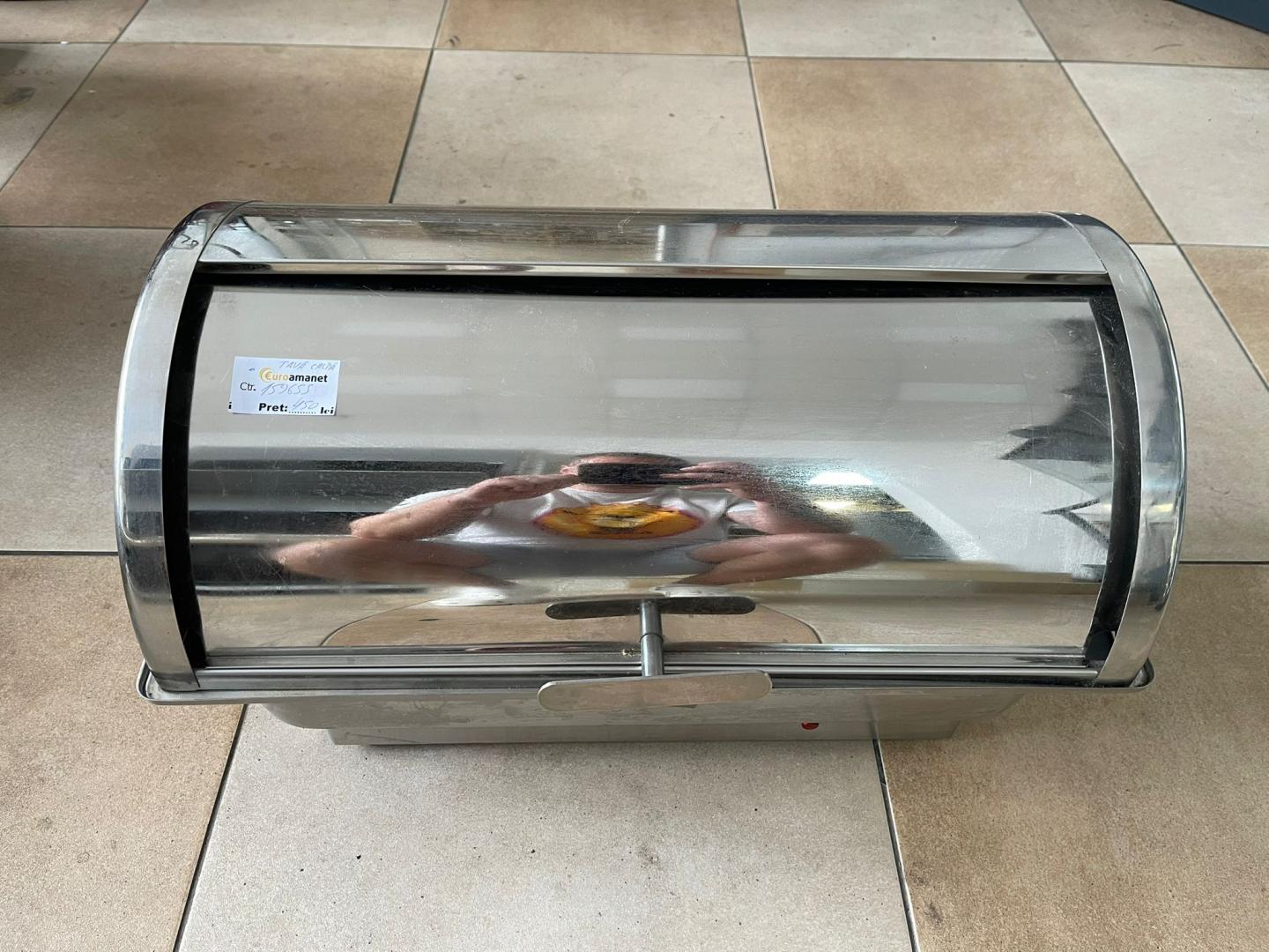 Chafing dish inox cu 1 tava si capac glisant image 2