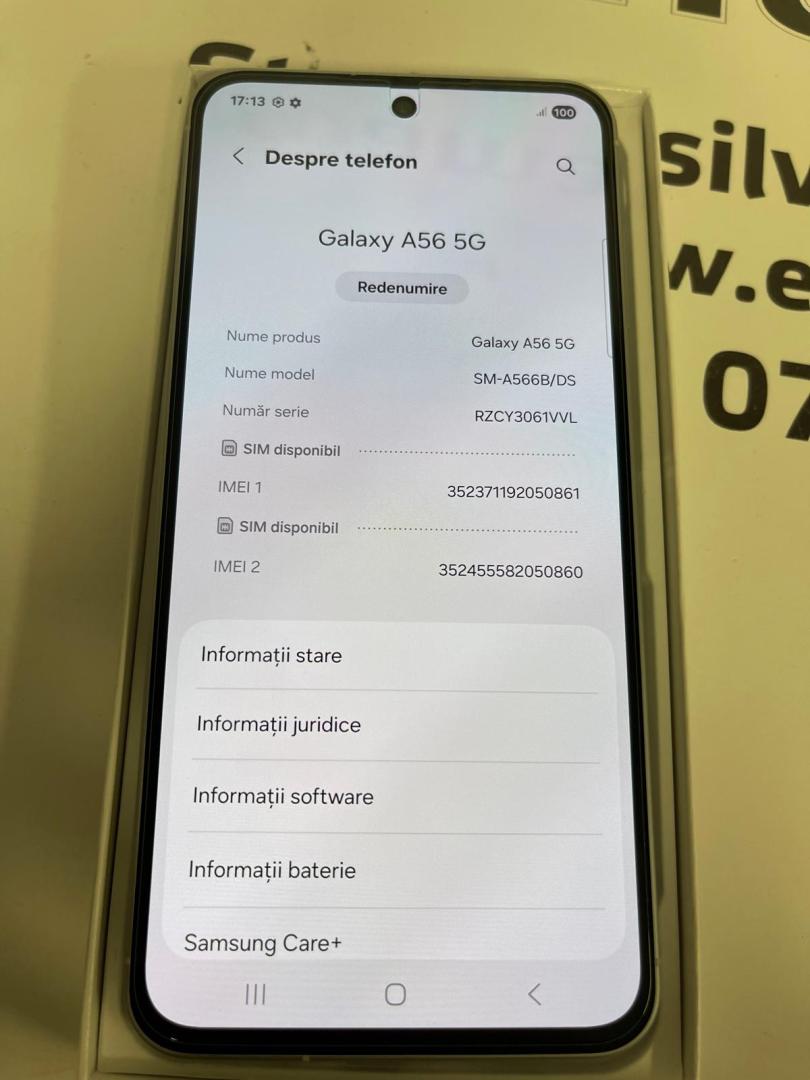 Telefon SAMSUNG Galaxy A56 5G, 128GB, 8GB RAM, Dual SIM, Awesome LightGray image 4