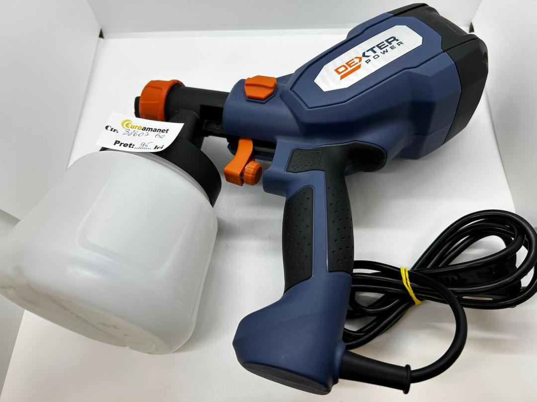 Pistol de vopsit Dexter Power, 400 W, 0.9 L, 700 ml/min, vas inferior