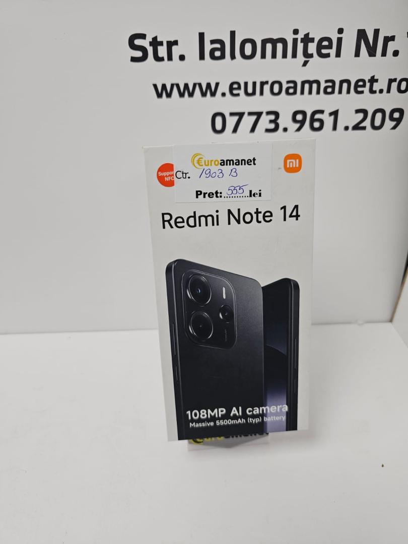 Telefon mobil Xiaomi Redmi Note 14, 6GB RAM, 128GB, Midnight Black