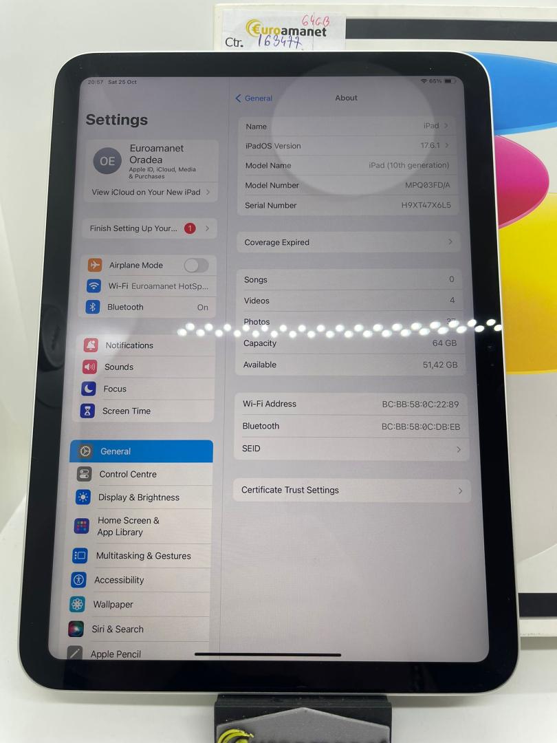 Apple iPad 10 (2022), 10.9 ", 64GB, Wifi, Silver image 3