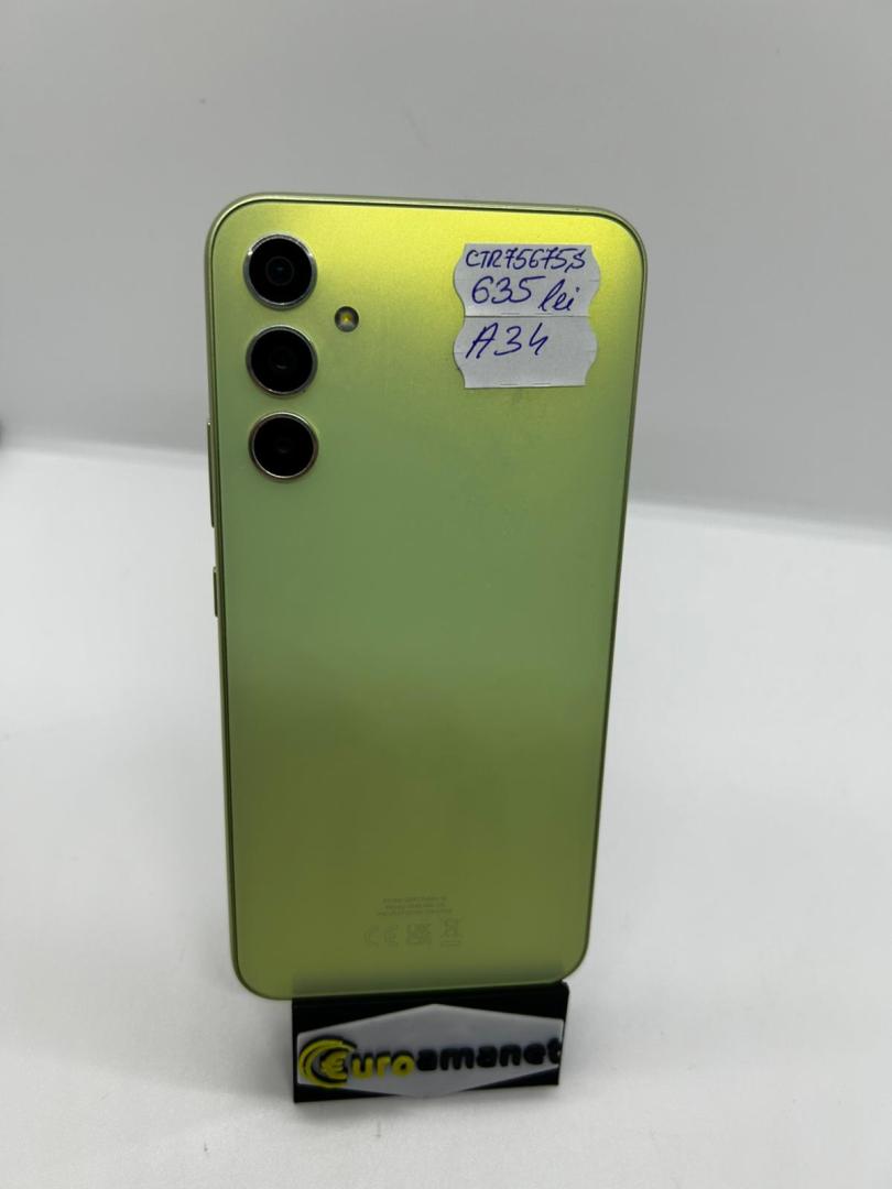Telefon mobil Samsung Galaxy A34, Dual SIM, 8GB RAM, 256GB, 5G, Light Green image 1
