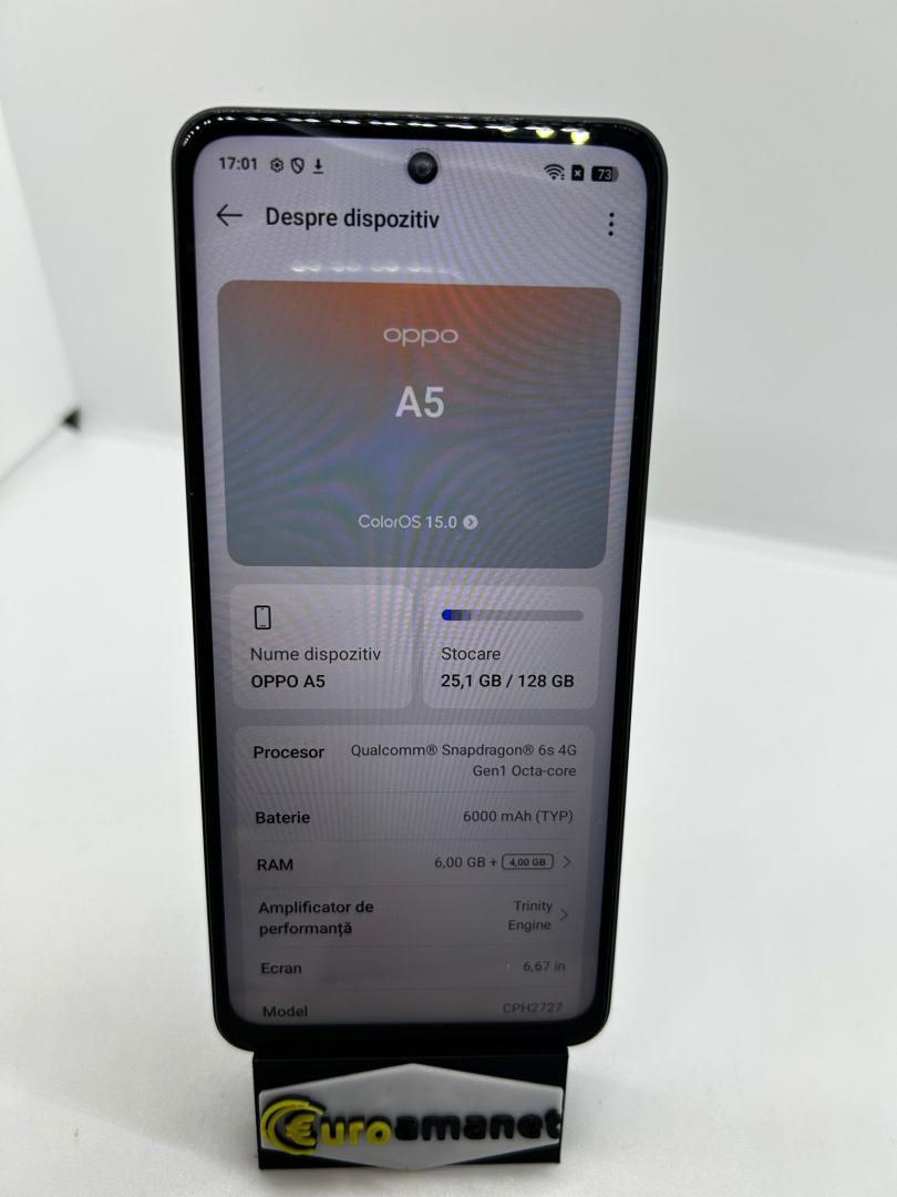 Telefon mobil OPPO A5, 6GB RAM, 128GB, Dark Purple image 1