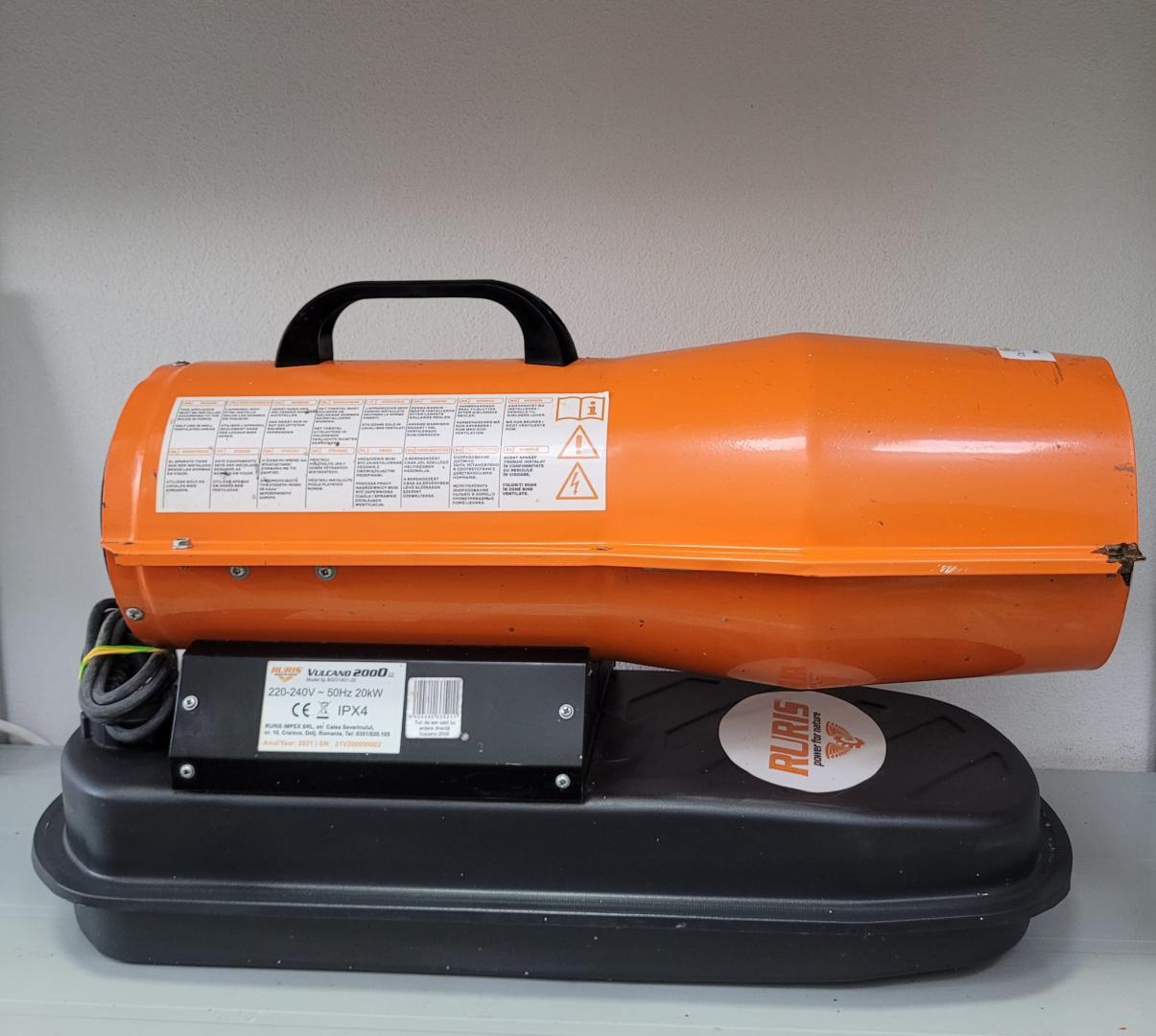 Ruris VULCANO 2000S - Tun de caldura pe motorina, 20 kW, 550 m3/h, 12 l, ardere directa, monofazat image 1
