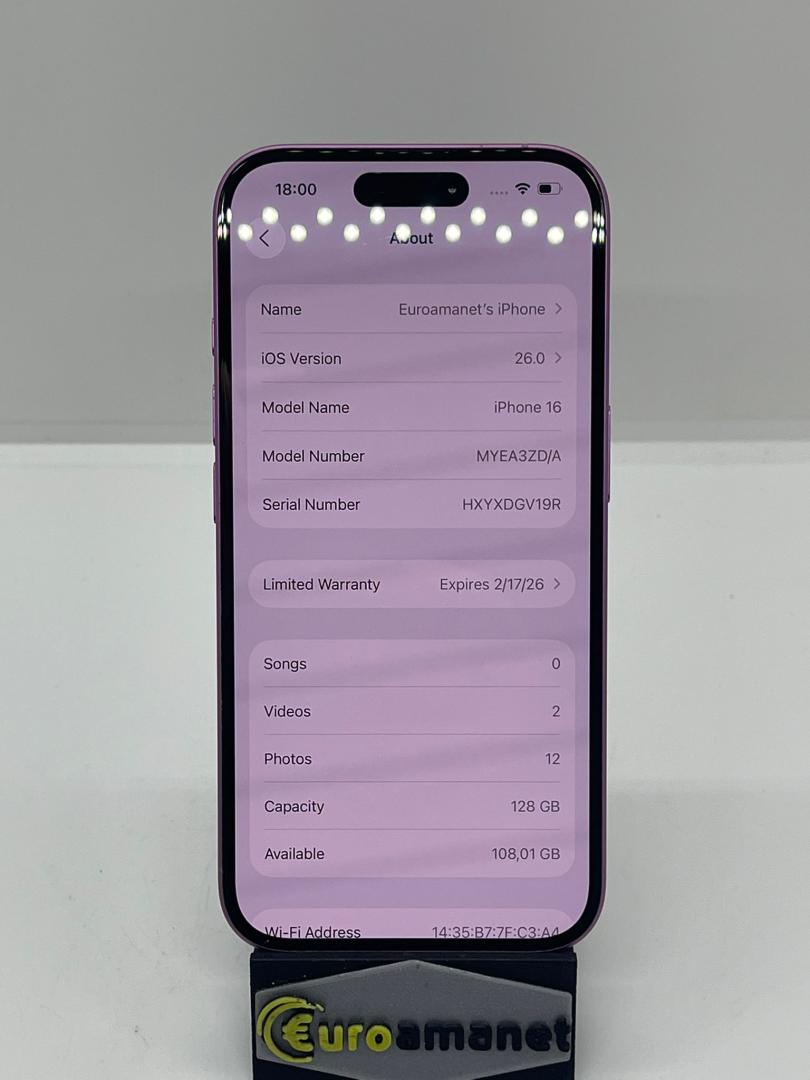 Telefon mobil Apple iPhone 16, 128GB, 5G, Pink image 3