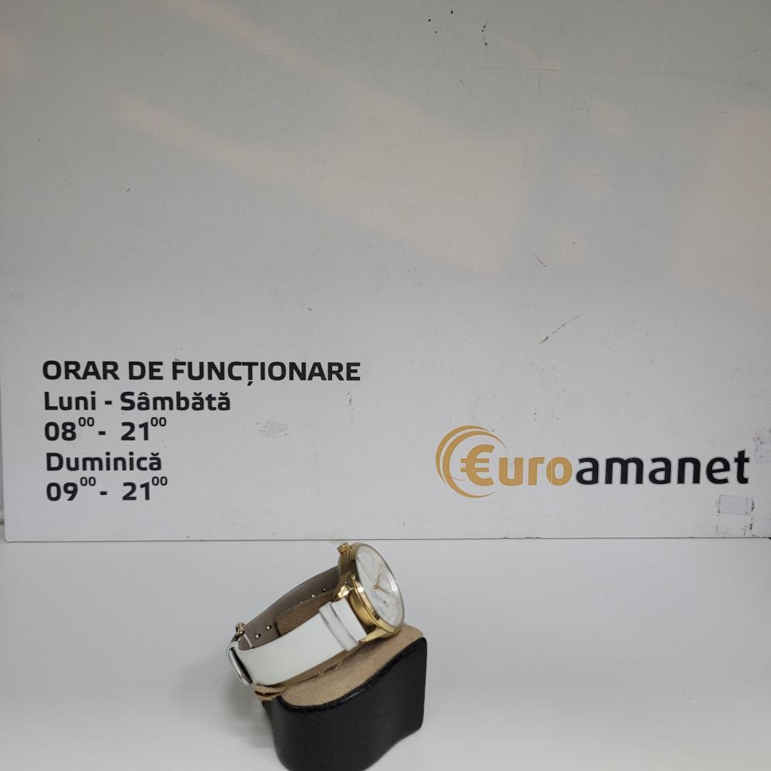 Tommy Hilfiger, Ceas rotund cu o curea de piele, alb image 2