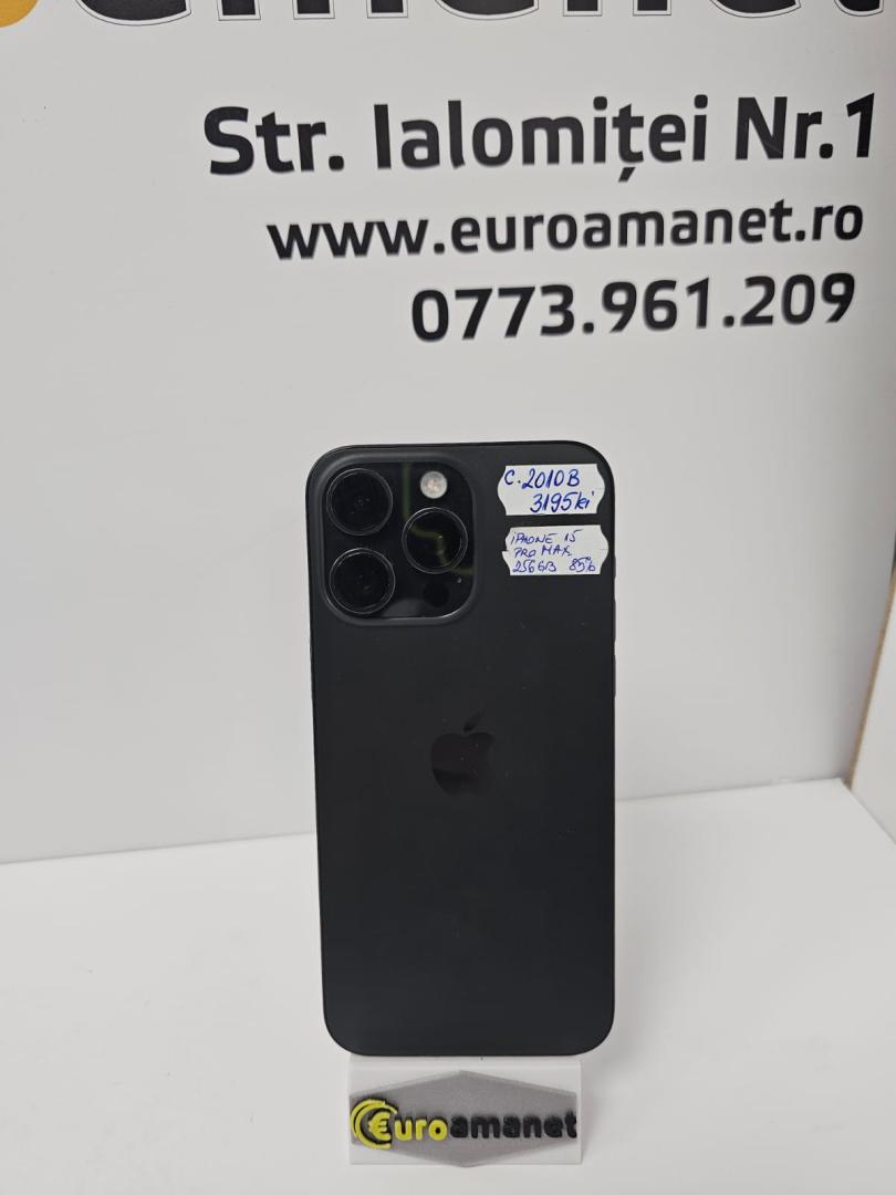 Telefon mobil Apple iPhone 15 Pro Max, 256GB, 5G, Black Titanium