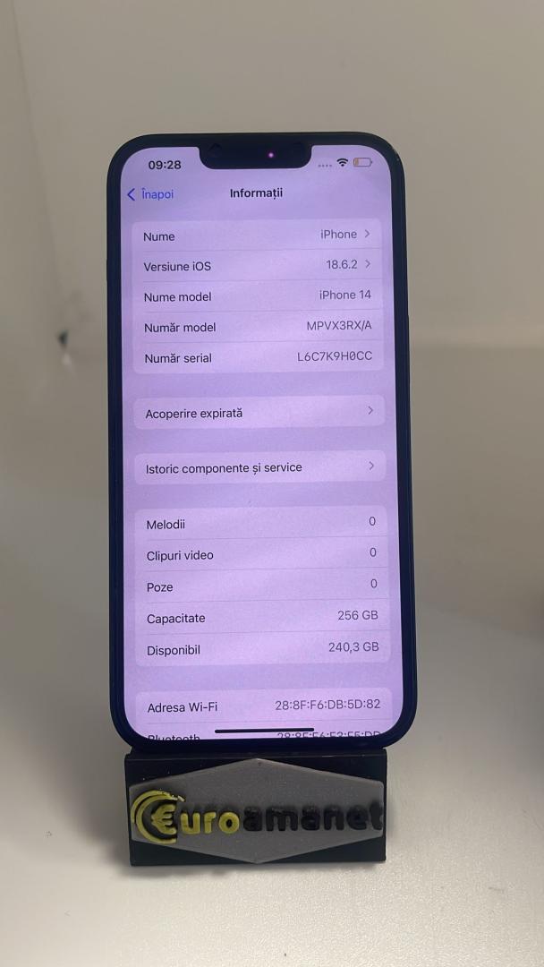Telefon mobil Apple iPhone 14, 256GB, 5G, Midnight 79 % Bat image 2