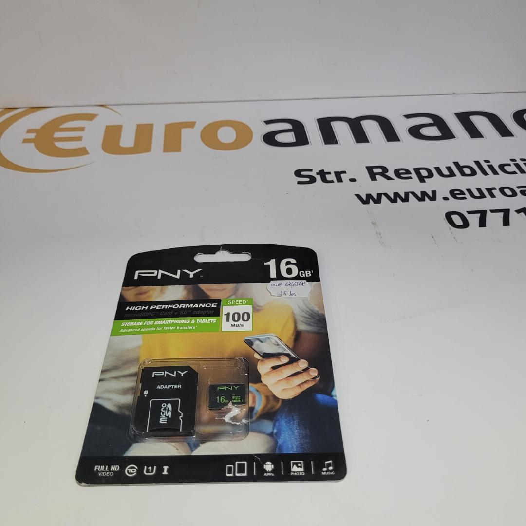 Card de meorie MicroSD PNY, 16GB, 100MB/s, cu adaptor image 2