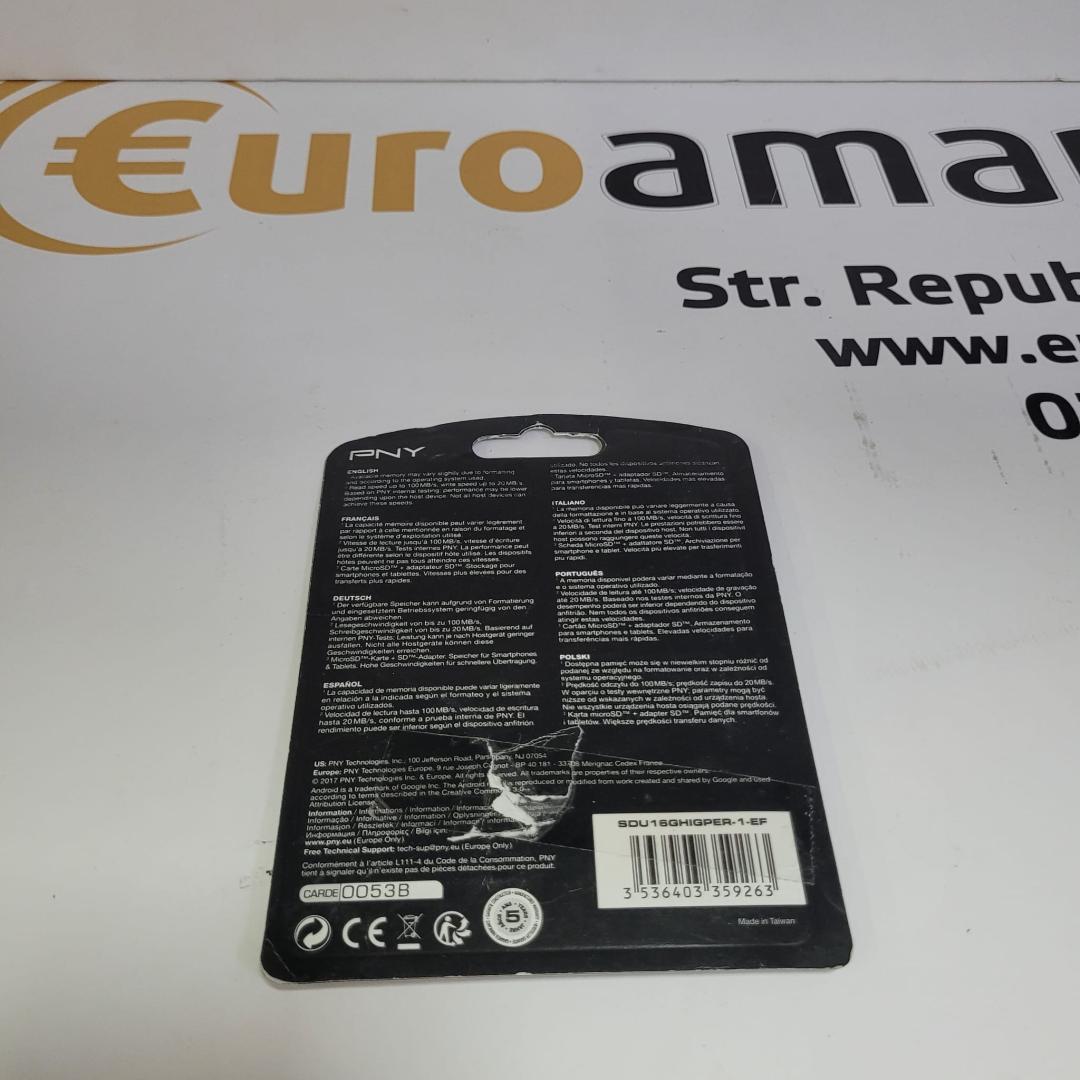 Card de meorie MicroSD PNY, 16GB, 100MB/s, cu adaptor image 4