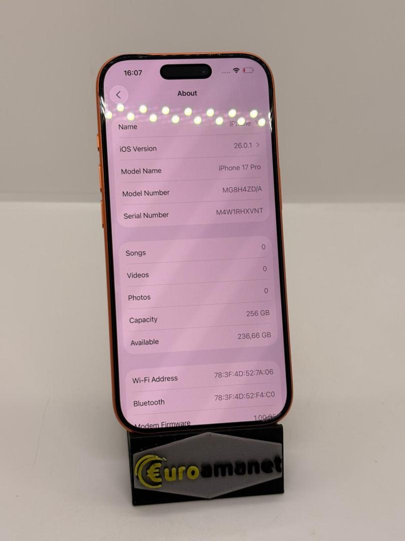 Telefon mobil Apple iPhone 17 Pro, 256GB, 5G, Cosmic Orange, 100% Baterie image 3