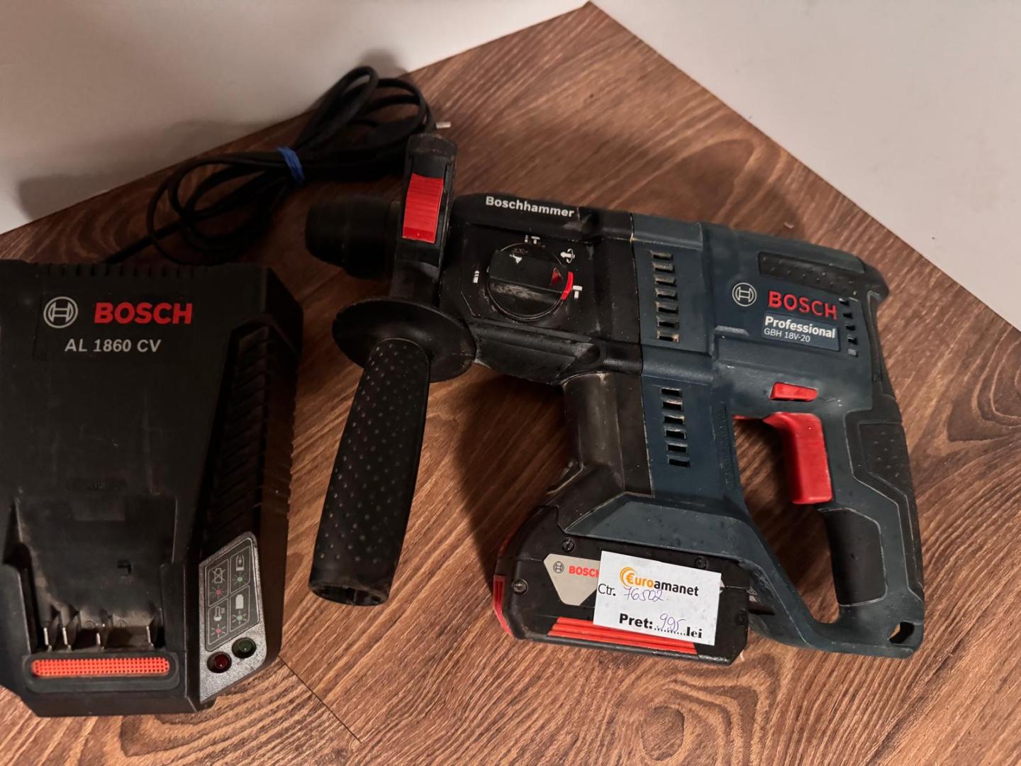 Bosch GBH 180-LI + GBA + GAL 1880 CV - Rotopercutor SDS-Plus, 2 J + Set acumulator si incarcator, Li-Ion, 18 V, 5 Ah image 2