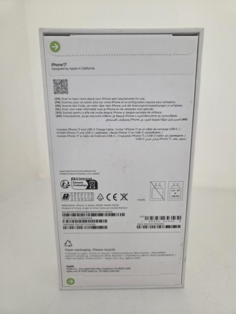 Telefon mobil Apple iPhone 17, 256GB, 5G, Black image 1