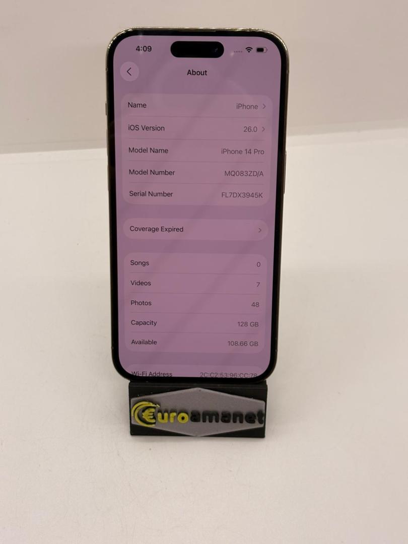 Telefon mobil Apple iPhone 14 Pro, 128GB, 5G, Gold, 81% Baterie image 3