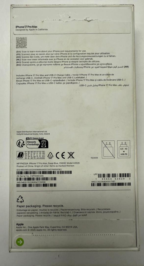 Telefon Apple iPhone 17 Pro Max, 256GB, 5G, Deep Blue (Neactivat) image 3