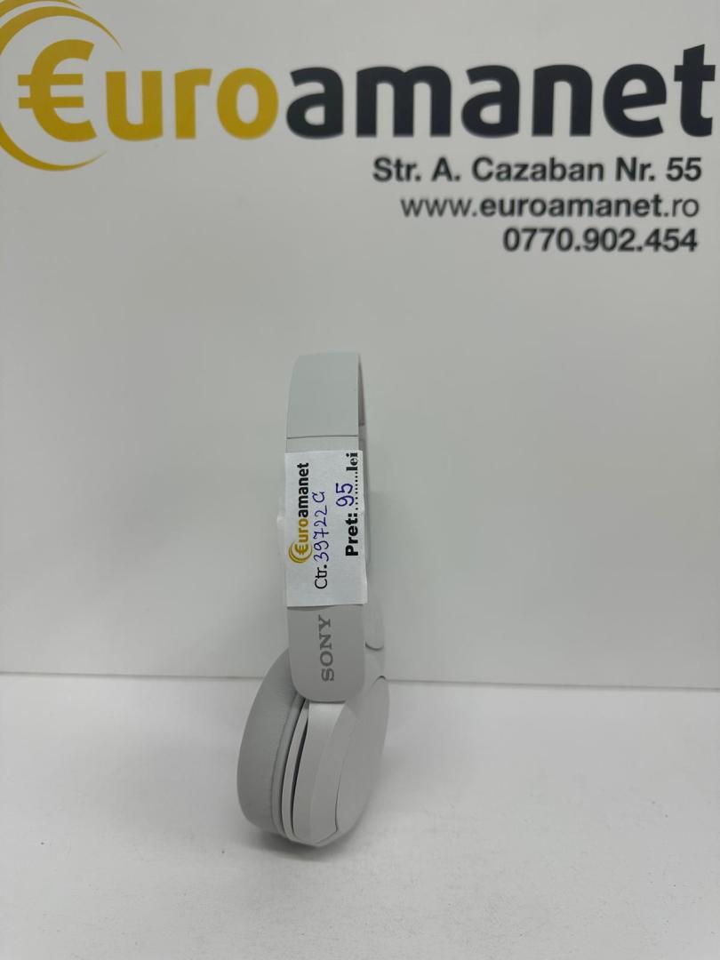 Casti SONY WH-CH520W, Bluetooth, On-Ear, Microfon, alb