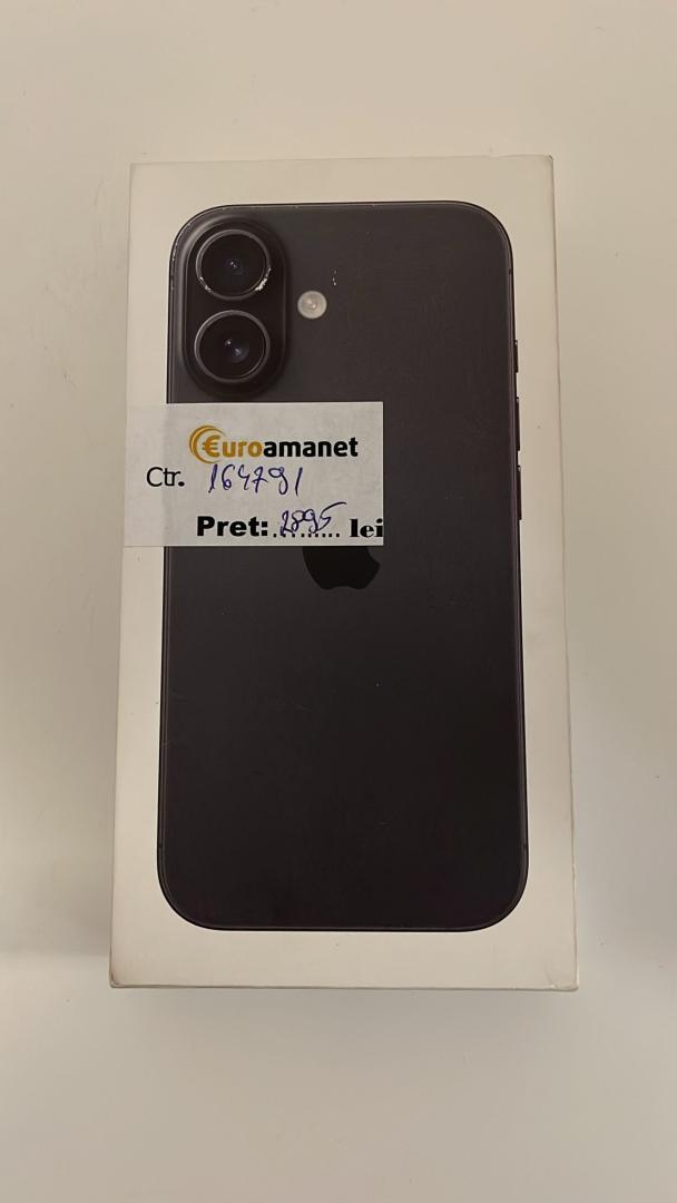 Telefon mobil Apple iPhone 16, 128GB, 5G, Black ( Sigilat ) image 1