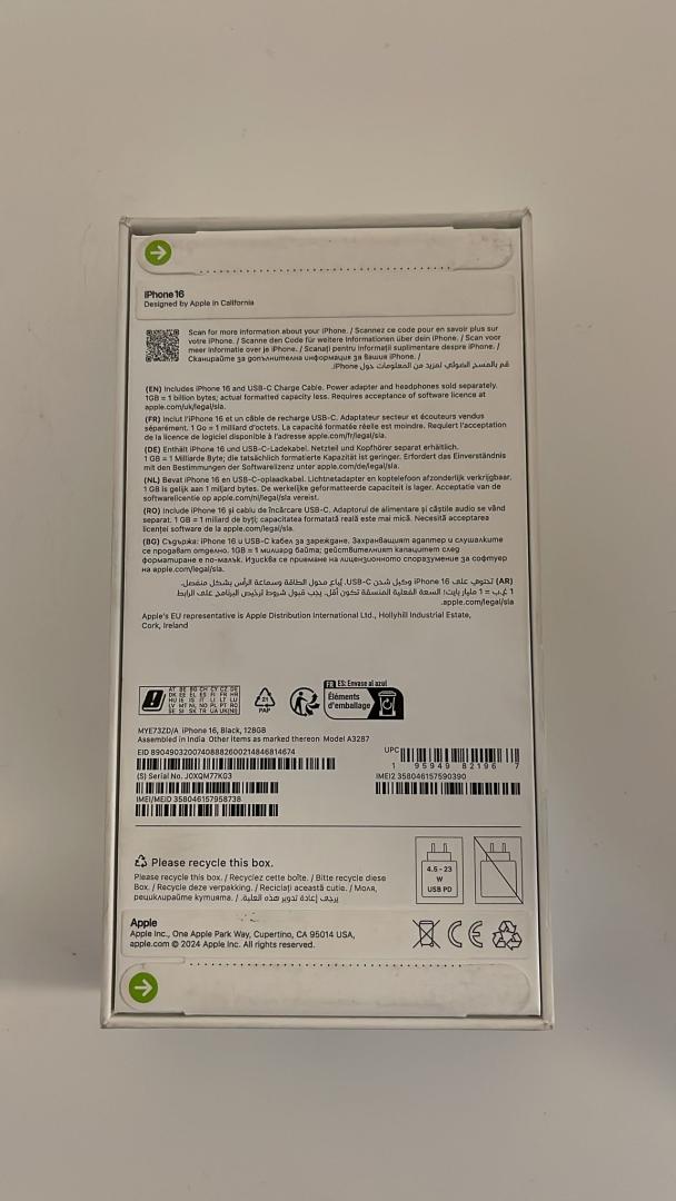 Telefon mobil Apple iPhone 16, 128GB, 5G, Black ( Sigilat ) image 2