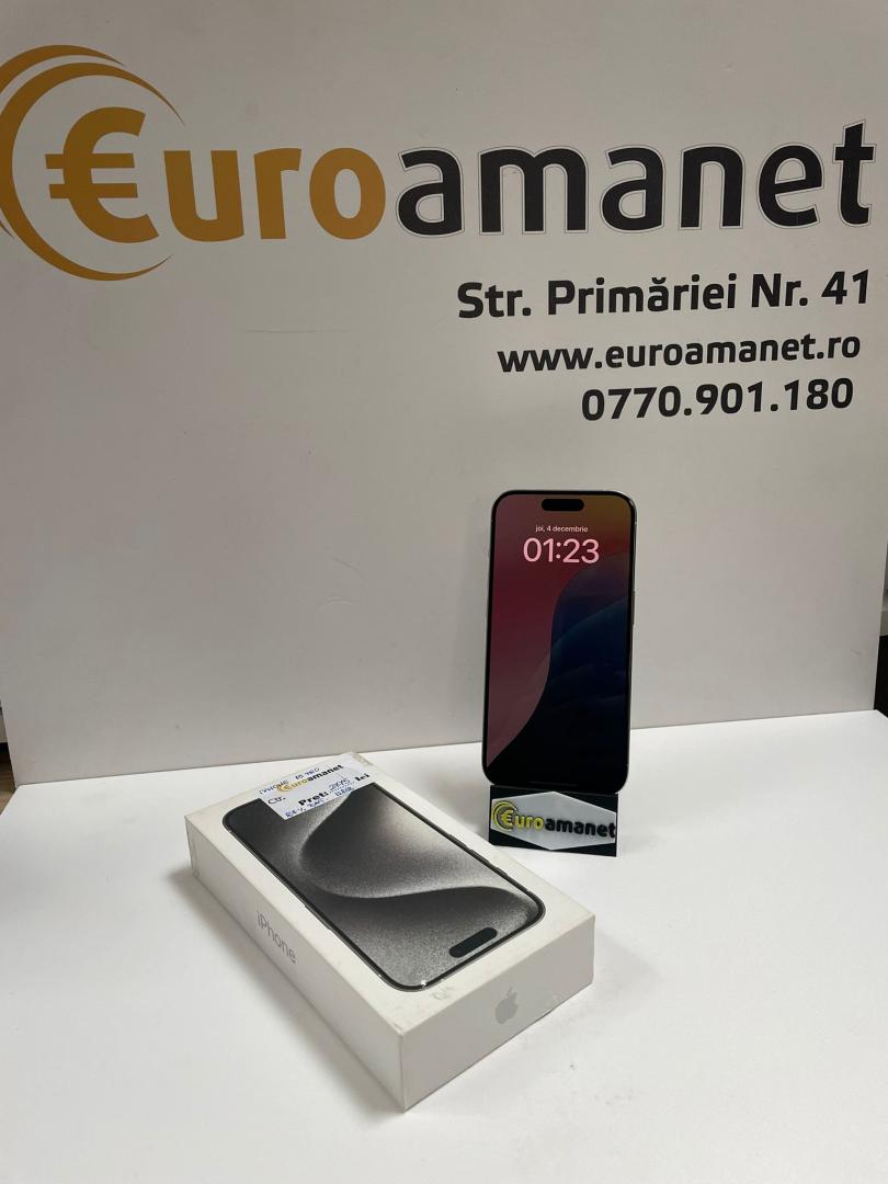 Telefon mobil Apple iPhone 15 Pro, 128GB, 5G, White Titanium
