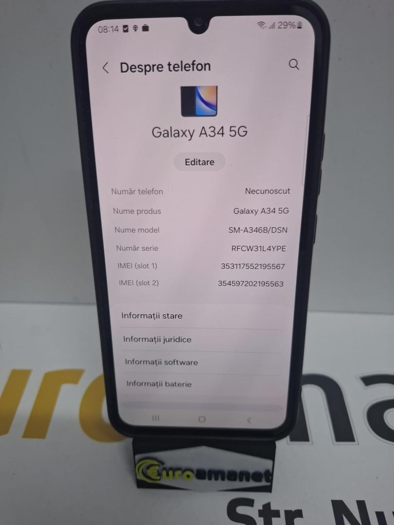 Telefon mobil Samsung Galaxy A34, 128GB image 1