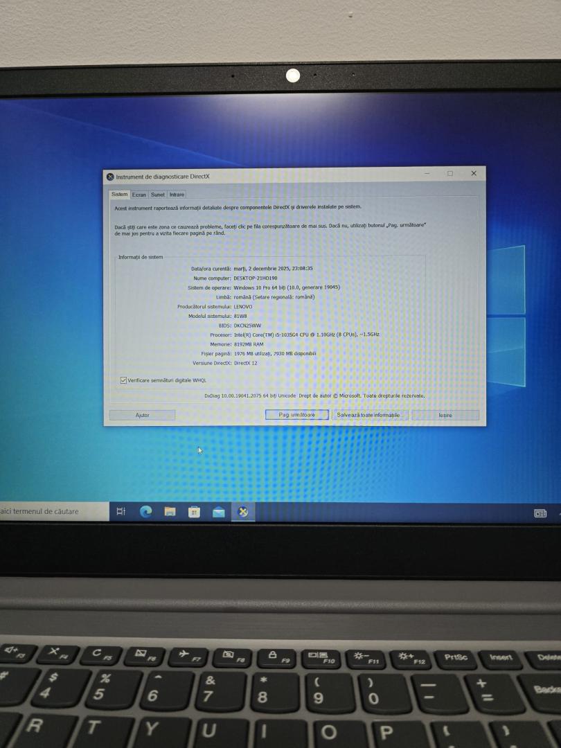Laptop Lenovo IdeaPad S145, 8GB RAM, 256GB SSD, Intel Core I5-1035G4 image 2
