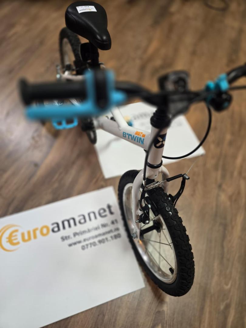 Bicicletă BTWIN 16 inch 4-6 ani DISCOVER 100 Alb Copii image 2