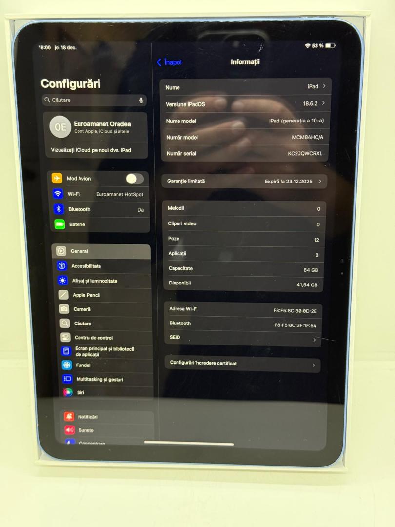 Apple iPad 10 (2022), 10.9 ", 64GB, Wifi, Blue image 2