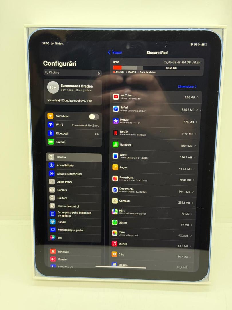 Apple iPad 10 (2022), 10.9 ", 64GB, Wifi, Blue image 3