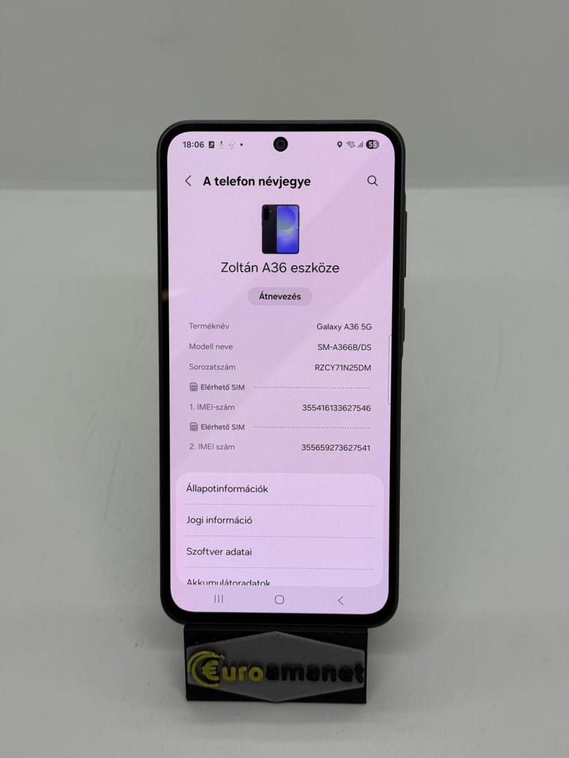 Telefon mobil Samsung Galaxy A36, Dual SIM, 6GB RAM, 128GB, 5G, Awesome Graphite image 1