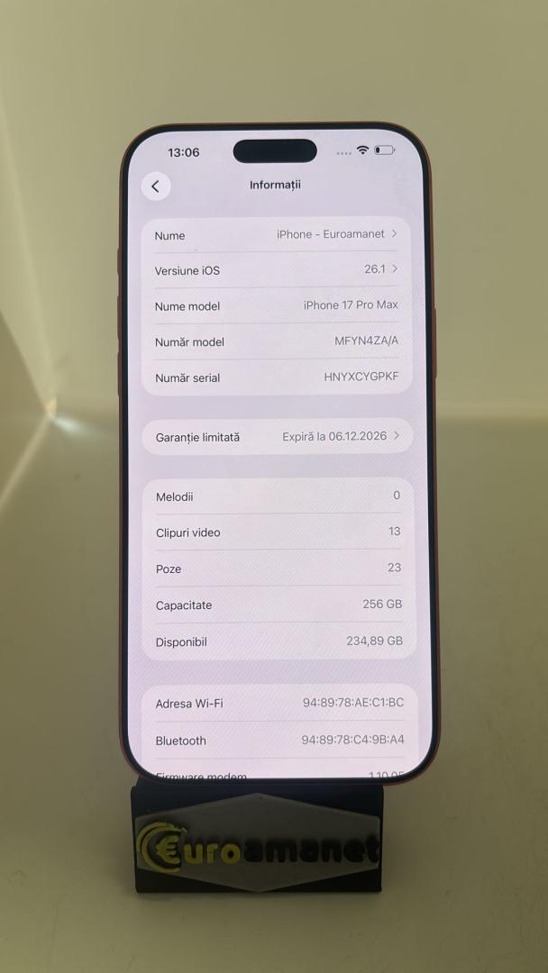 Telefon mobil Apple iPhone 17 Pro Max, 256GB, 5G image 2