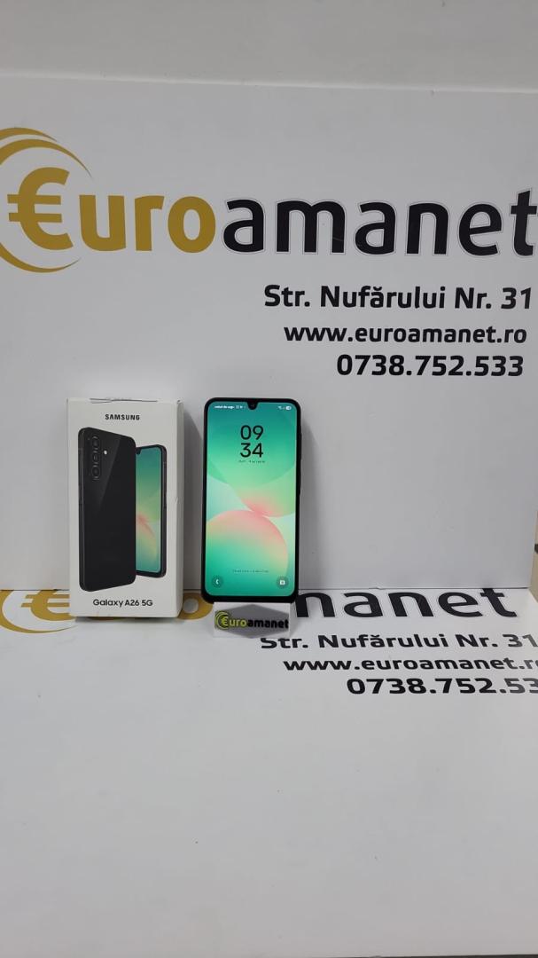 Telefon mobil Samsung Galaxy A26, Dual SIM, 6GB RAM, 128GB, 5G, Black image 1