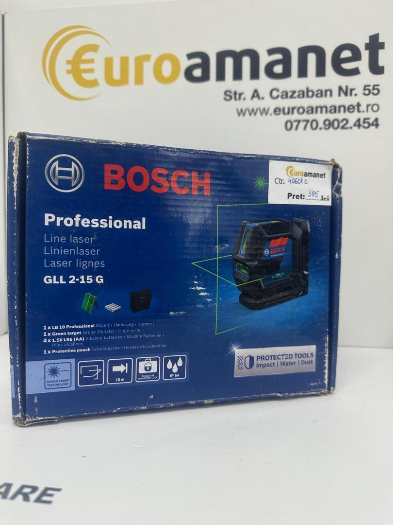 Bosch GLL 2-15 G + LB 10 - Nivela laser cu linii,