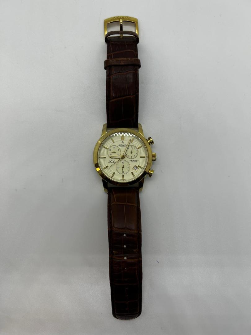 Ceas barbatesc Atlantic 62450.45.31 Quartz Auriu image 2