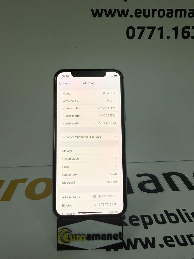 Telefon mobil Apple iPhone 11 Pro, 64GB, Silver image 3