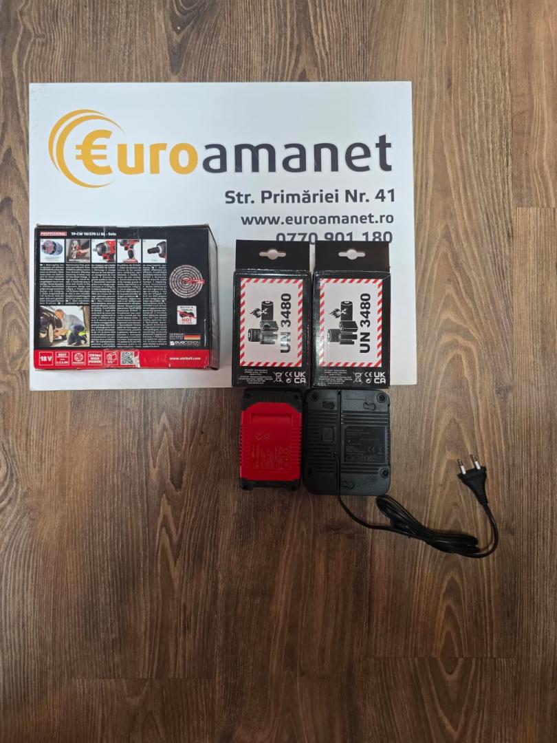 Cheie cu impact pe acumulator, Einhell Professional TP-CW 18/270 Li BL-Solo, 18 V image 1