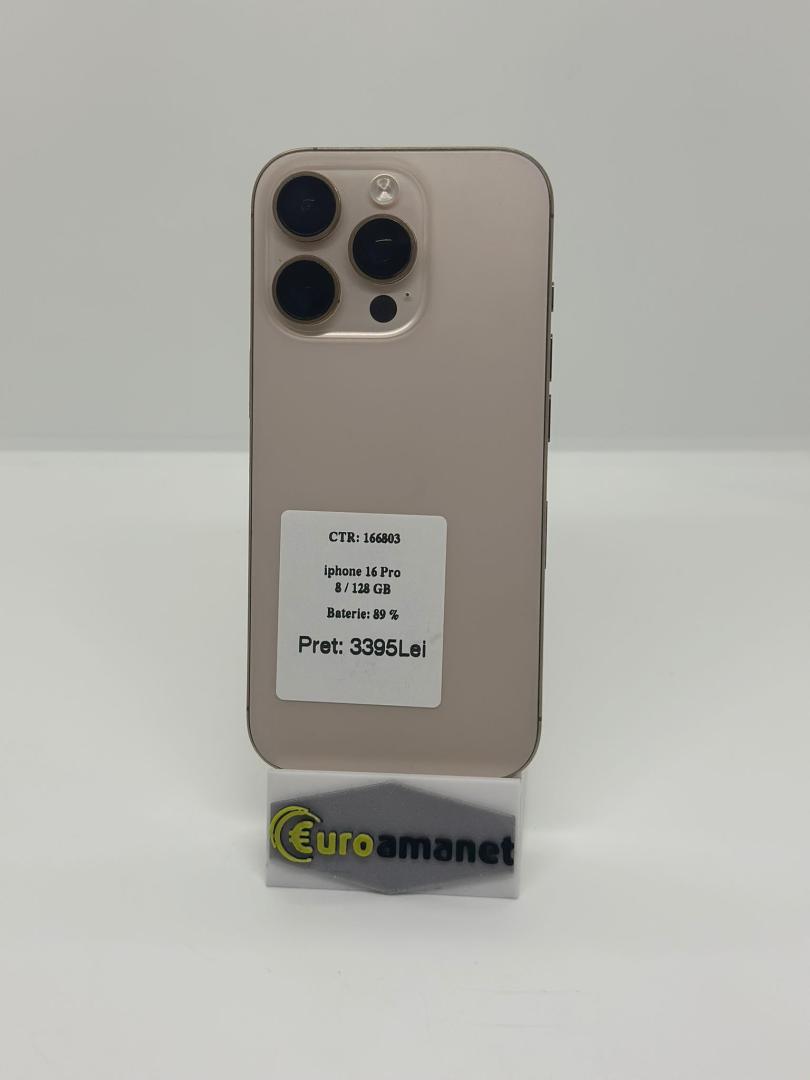 Telefon mobil Apple iPhone 16 Pro, 128GB, Baterie 89%