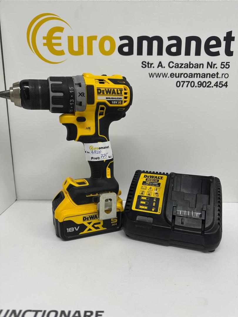 Masina de insurubat si gaurit DeWalt DCD791P2, 18V XR, 5Ah