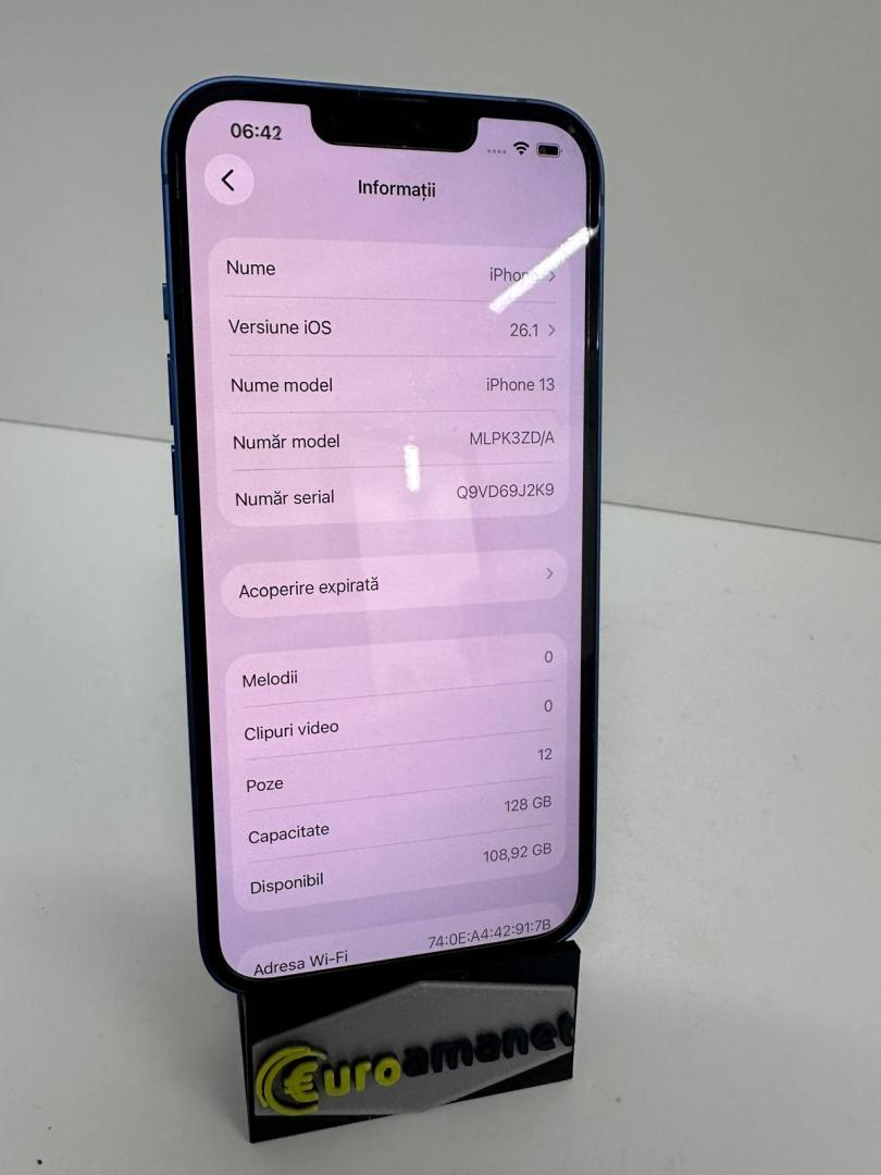 Telefon mobil Apple iPhone 13, 128GB, 5G, Blue image 4