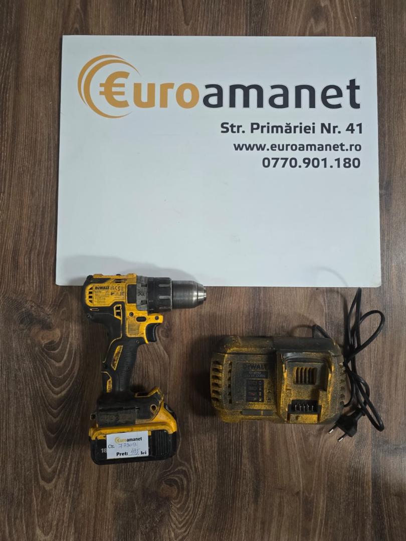 Masina compacta de gaurit si insurubat (bormasina) pe acumulator DeWalt DCD791P2, 18 V, 2000 RPM, 13 mm mandrina