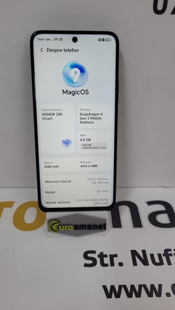 Telefon mobil Honor 200 Smart, 4GB RAM, 256GB, 5G, Midnight Black image 4