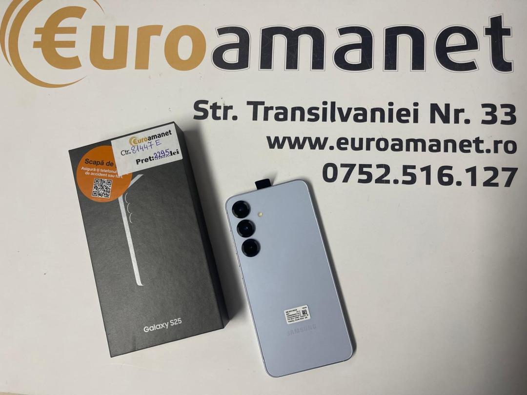 Telefon Samsung Galaxy S25, Dual SIM, 12GB RAM, 128GB, 5G, Icyblue