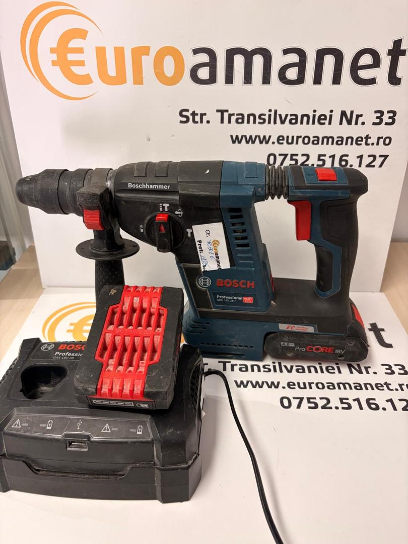 Ciocan rotopercutor Bosch Professional GBH 18V-26 F,2 acumulatori + incarcator
