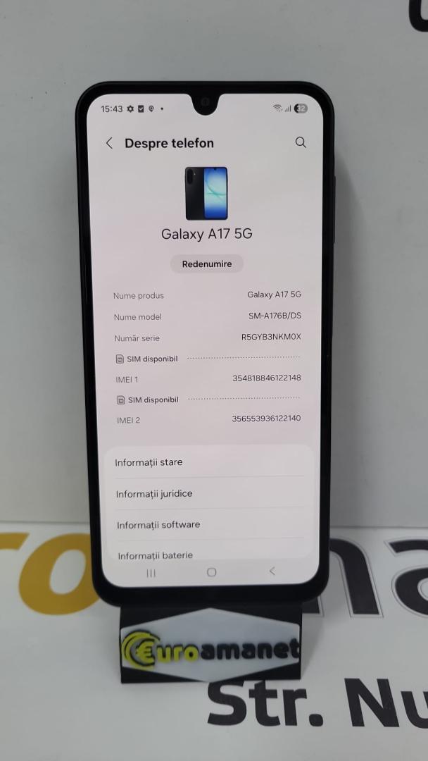 Telefon mobil Samsung Galaxy A17, Dual SIM, 4GB RAM, 128GB, 5G, Black image 3