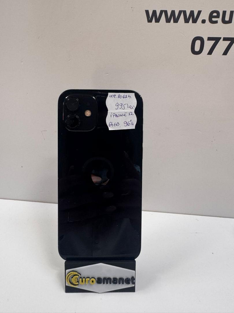Telefon mobil Apple iPhone 12, 64GB, 5G, Black, 96% Baterie image 4