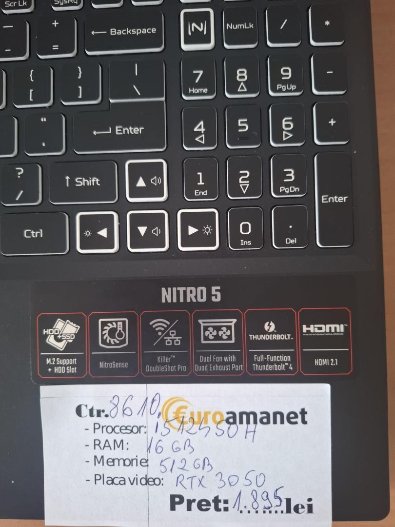 Laptop Gaming Acer Nitro 5, i5-12450H, 15.6", Full HD image 4