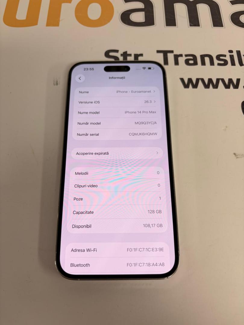 iPhone 14 Pro Max, 128GB, Argintiu bat.83% image 2