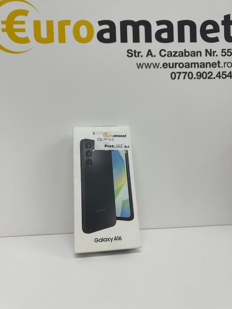 Telefon mobil Samsung Galaxy A16, Dual SIM, 128GB, 4GB RAM, 4G, Black