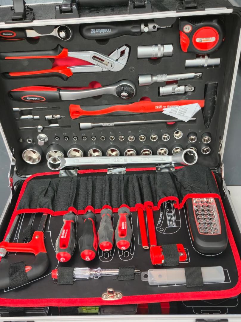 Set trusa scule si unelte Meister, utilizare universala, cu valiza tip troller image 2