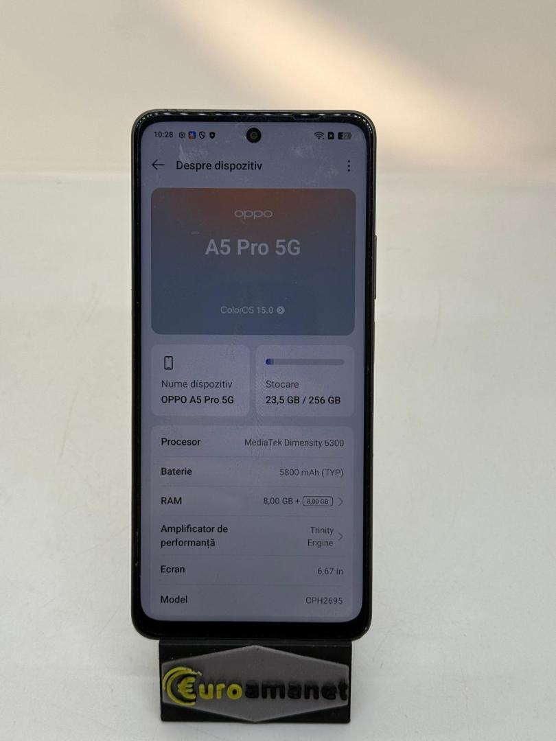 Telefon mobil OPPO A5 Pro, Dual SIM, 8GB RAM, 256GB, 4G, Black Brown image 2